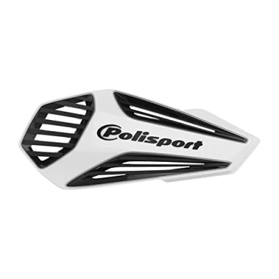 Imagen de POLISPORT 8308400002 Paramanos MX AIR 1 punto de fijación Style fabricado en plástico con kit montaje incluido compatible todos los modelos enduro/mx/atv color blanco/negro