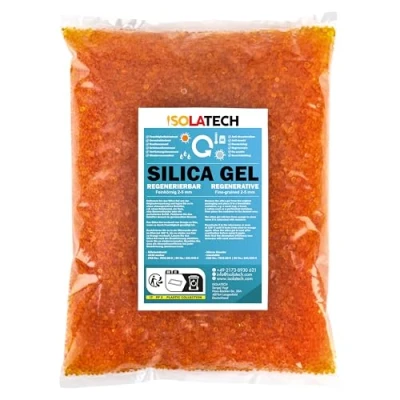 Imagen de ISOLATECH Silica Gel regenerable desecante naranja 400g bolsa Silicagel de deshumidificador sílice