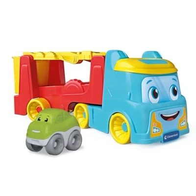 Imagen de Clementoni 17892 Tumbling Car Transporter Children&#039;s Truck Made of Recycled Plastic, Transport Trolley and Track for Car, with Included, Toy Toddlers 18 16 Months, in Italy
