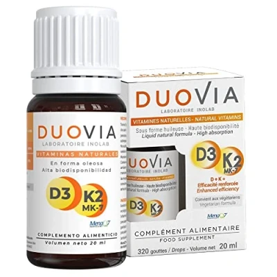 Imagen de INOLAB Vitamina D3 K2 MK7 All Trans Aceite oliva Bio 3 gotas = 1600 UI D 50 μg K Sin Aditivos