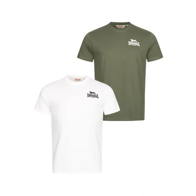 Imagen de Lonsdale Normale Passform Doppelpack Blairmore Camiseta estampada, Hombre, Talla: Large, Green white