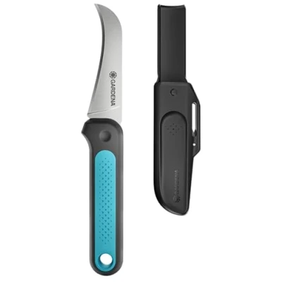 Imagen de Gardena Cuchillo para cosechar VeggieCut: de acero inoxidable cosechar, limpiar y pelar verduras, mango antideslizante, apto lavavajillas, incluye afilador (12211 20)
