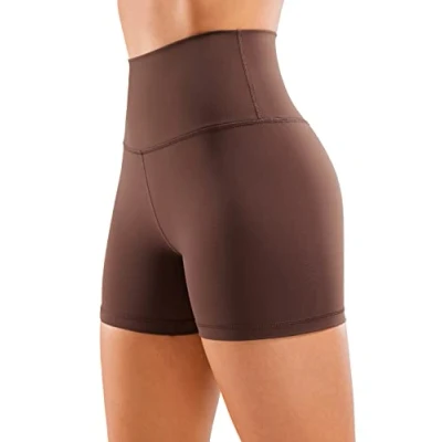 Imagen de CRZ YOGA Mujer Pantalones Cortos Deportivos de Cintura Alta Running 10cm Gris Pardo 42