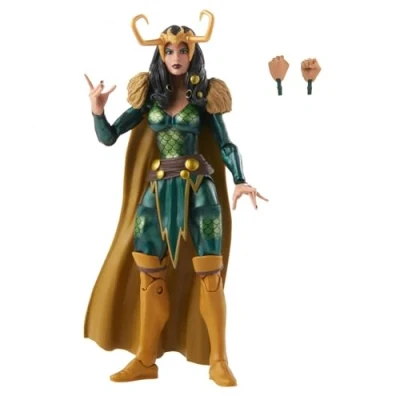 Imagen de Marvel Legends Series Figura retro de Loki, agente Asgard, 15 cm, 2 accesorios