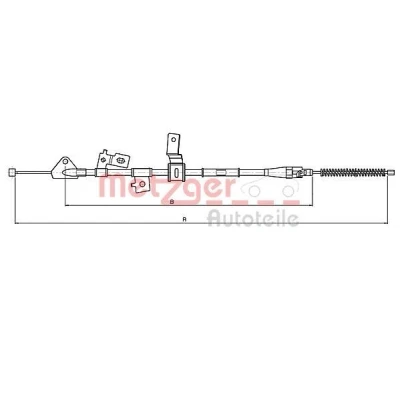 Imagen de METZGER 17.5070 Cable de Freno Mano Atrás izquierda 1455/1238 COFLE