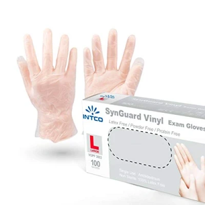 Imagen de VENSALUD Guantes de VINILO desechables. Sin Polvo. Caja 100 guantes. Color: Semi Blanco (L)