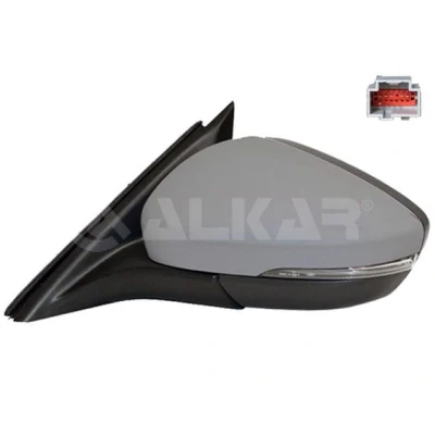 Imagen de Espejo retrovisor Alkar 6141471 izquierda imprimado eléctrico calefactable, abatible eléctricamente, convexo, con iluminación ambiental para vehíc. co