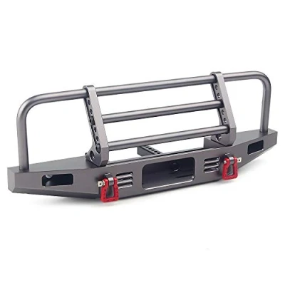 Imagen de INJORA RC Parachoques Metal Front Bumper con Tow Hook para 1:10 Crawler Traxxas TRX4 Defender Axial SCX10 II 90046 90047 (Gris)