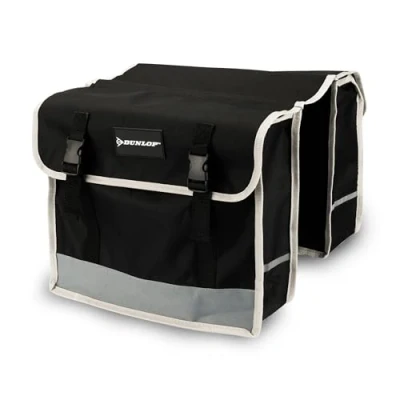 Imagen de Dunlop Alforjas Bicicleta Bolsa con Banda Fluorescente para 2x13 L Impermeables de Portaequipajes 36x30x12 cm Negro