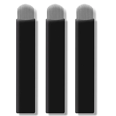 Imagen de 50pcs Negra Aguja Microblading Nano 0.18mm Agujas de tatuaje cejas para pluma (16U)
