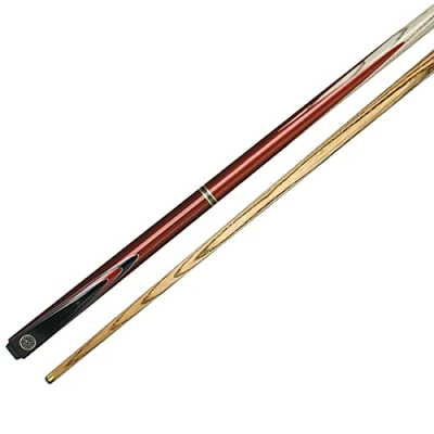 Imagen de BCE Ps 10 Keyline Taco de Snooker Fresno norteamericano (2 Piezas, 145 cm, Punta 9,5 mm), Unisex, Negro (Black Butt/Natural Wood Shaft), 57&quot; (145cm)