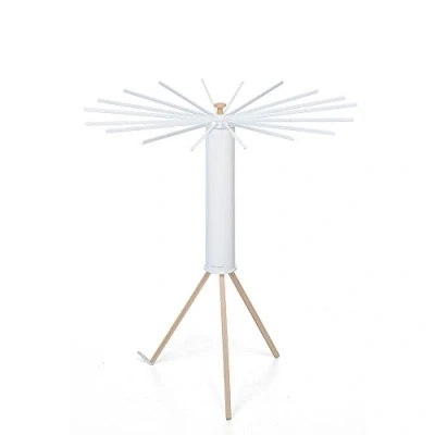 Imagen de Foppapedretti Octopus Myhome Tendedero con 18 radios extraíbles, Madera, Color Blanco, 112x112x121 cm