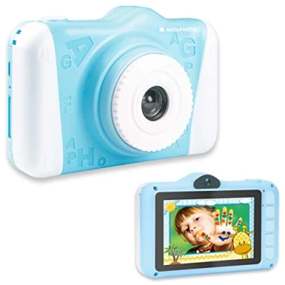 Imagen de AgfaPhoto Cámara Infantil Realikids CAM 2 HD con Ranura para niños Tarjetas SD de hasta 32GB Batería Litio y diseño ergonómico Camara Fotos Mango sólido Azul