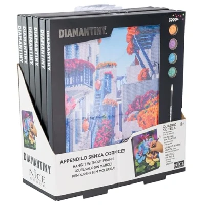 Imagen de DIAMANTINY Cuadro Surtido 2 1 Lienzo Al Azar Crea Mosaico Pintar Con Números, Multicolor, 32 x 30 cm, 96570