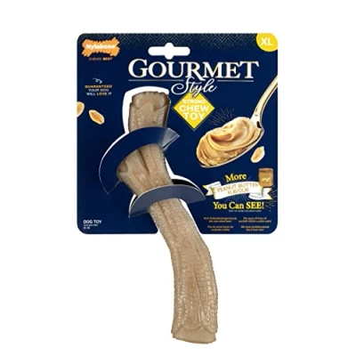 Imagen de Nylabone Juguete masticable para Perros de máxima Resistencia, con Sabor a Mantequilla maní, Extra Grande, más 23 kg