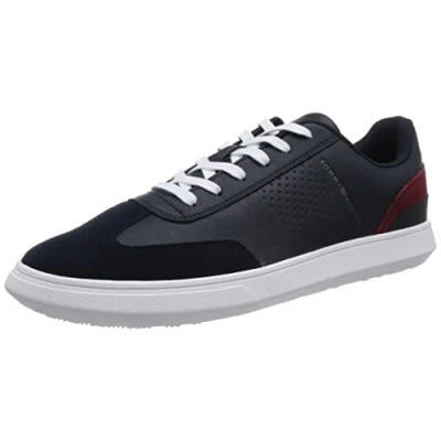 Imagen de Tommy Hilfiger Hombre Sneaker Suela Cupsole Corporate Seasonal Cup Leather Zapatillas, Azul (Desert Sky), 44 EU