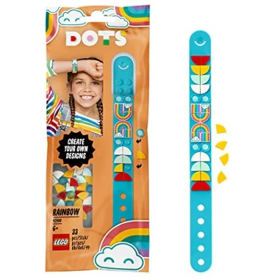 Imagen de LEGO DOTS pulsera arcoíris, brazalete de color azul personalizable con piezas decorativas multicolor, creativa juguete DIY a partir 6 años (41900) , color/modelo surtido