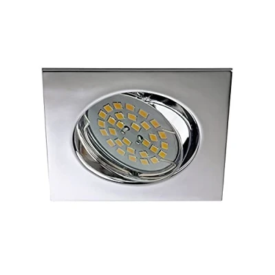 Imagen de wonderlamp W E000010 Basic Foco empotrable cuadrado, color cromo [Clase de eficiencia energética A+]