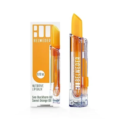 Imagen de BELWEDER Bálsamo Labiales Nutritivos con Aceite de Espino Amarillo Y Naranja Dulce Protectores Antioxidantes, Regeneración Labial, Transparente PARA HOMBRES MUJERES (1 Unit)