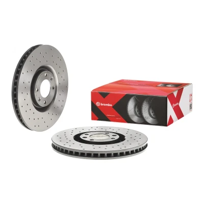 Imagen de BREMBO XTRA LINE 09.A829.2X Disco de freno 340 30 4 perforado/ventil. int. revestido altamente carbonizado con tornillos PEUGEOT: 308 I Hatchback