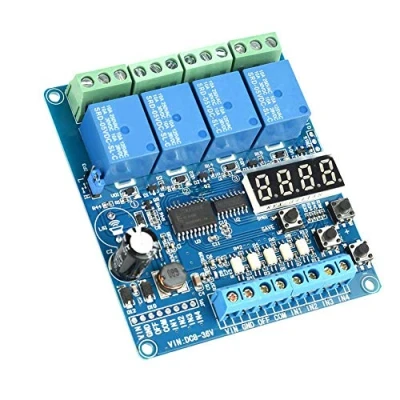 Imagen de M¨®dulo de rel¨ tiempo multifunci¨®n, 8 36V placa interfaz retardo 4 canales multifunci¨®n Optoacoplador LED