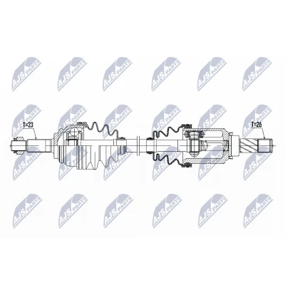 Imagen de NTY NPW RE 069 Árbol de transmisión Eje delantero, izquierda 658, 64 RENAULT: Clio 4, DACIA: SANDERO 2 norauto, oscaro, mister auto