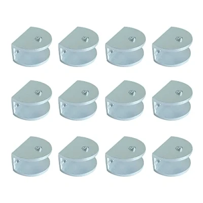 Imagen de WYAN 12 Piezas Clip de Vidrio Semicírculo con Tornillos,Aluminio Abrazaderas Vidrio,Marco Fijación para Instalar 10 mm Espesor