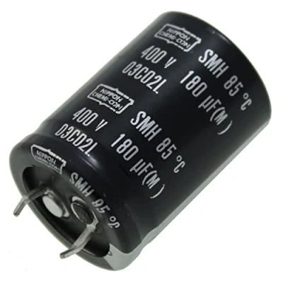 Imagen de Condensador Elko 2x radial 180µF 400V electrolítico hasta 85C 180uF de United Chemi Con