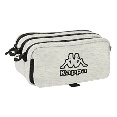 Imagen de Safta Kappa Portatodo Triple Big, Estuche Infantil, Niño, Ideal para Niños de 5 a 14 Años, Cómodo y Versátil, Calidad Resistencia, 21.5x8x10 cm, Color Gris
