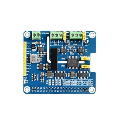 Imagen de Waveshare 2 Channel Can FD Expansion Hat for Raspberry Pi Supports with Flexible Data Rate Multi Onboard Protection Circuits