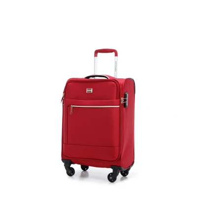 Imagen de WITTCHEN FUERTA Line Maleta Grande Equipaje rígido expandible de Polipropileno con Rayas Brillantes 4 Ruedas Dobles Asa telescópica Cerradura TSA Talla L Rojo