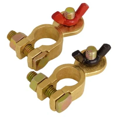 Imagen de A0066 7 1 Juego de bornes batería latón, 12 V, 24 pinzas para batería, polos + Plus Minus pole terminal conector polo coche camión camping solar con