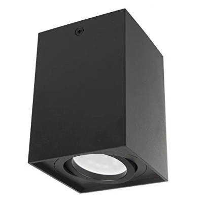 Imagen de Maclean MCE426 B Foco de Techo Orientable con Casquillo GU10 para Lámparas LED y Halógenas Hasta 40W Aluminio IP20 (Negro, 1x Unidad Cuadrado)