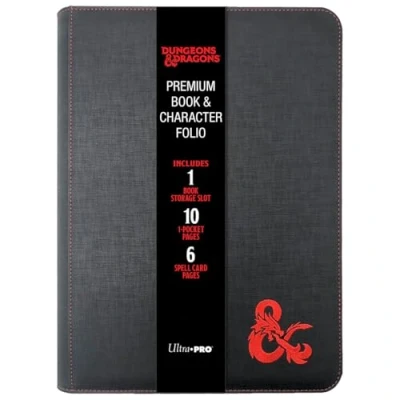 Imagen de Dungeons &amp; Dragons E 18585 Portafolio prémium con cremallera para libros y personajes, color negro gris