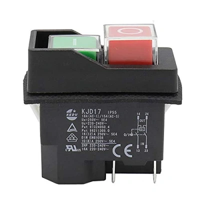 Imagen de KEDU KJD17 interruptor electromagnético impermeable de 4 pines AC250V 16A, seguridad magnético para máquina