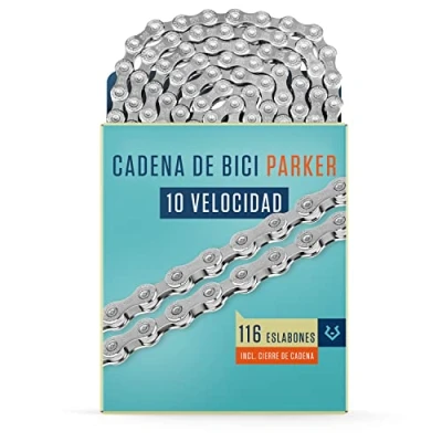 Imagen de Alphatrail Cadena de Bicicleta Parker 10 Velocidades 116 Eslabones I Compatible con Shimano, SRAM, KMC, Connex, Campagnolo Incl. Cierre