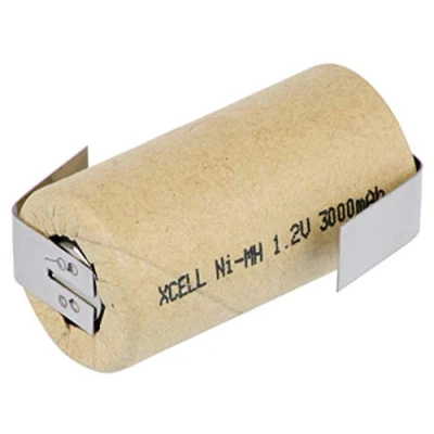 Imagen de XCell Celda de batería SUB C 3000 mAh/1,2 V/NIMH con bandera soldadura Z alto rendimiento marca calidad industrial