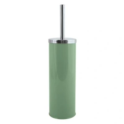 Imagen de MSV Miami Escobillero para Inodoro (con depósito higiénico, albahaca), Color Verde, Acero Inoxidable, 9x39cm