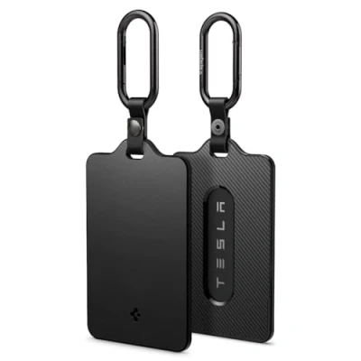 Imagen de Spigen Estuche para Tarjetas diseñado Tarjeta Llave Tesla, Accesorios Compatible con Tesla Model 3 2023, 2024 Highland/Y/X/S Paquete de 2, Edición Carbono