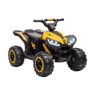 Imagen de HOMCOM Quad Eléctrico para Niños de 3 5 Años Vehículo a Batería 12V con 2 Motores Faros Bocina Música Velocidad Ajustable Avance y Retroceso 83x53x55,5 cm Amarillo