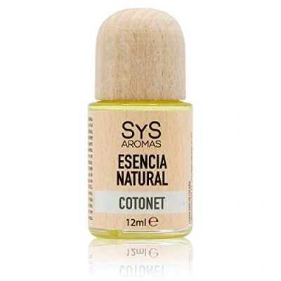 Imagen de Esencia Natural de cotonet SYS Aromas 12 ml para Quemador Esencias, ambientadores Hogar, Fragancias Humidificadores no Hidrosolubles, Esencias Velas, Aceite