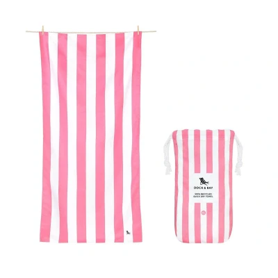 Imagen de Dock &amp; Bay Toalla de Playa Secado Rápido, Sin Arena Compacto, Ligero Materiales 100% Reciclados Incluye Funda Cabana Phi Pink, Extra Large (200x90cm, 78x35)
