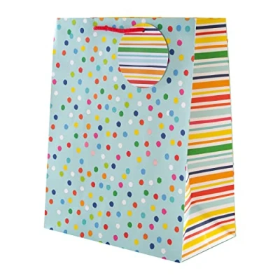 Imagen de Hallmark Bolsa de regalo grande para múltiples ocasiones, diseño lunares y rayas