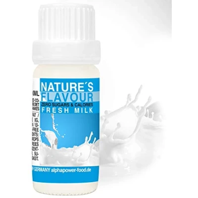 Imagen de ALPHAPOWER FOOD Aromas alimentarios por repostería y bebidas I 10ml Vegano, Leche fresca 100% naturales con Sabor Premium saborizante sin azucar Flavdrops, Flavor Drops liquida