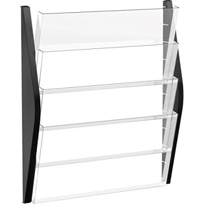 Imagen de Helit H6270495 Soporte de pared para periódicos (4 compartimentos, DIN A3, formato horizontal), color negro