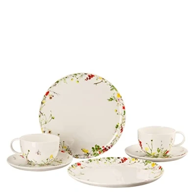 Imagen de Rosenthal Brillance Fleurs Sauvages Juego de 6 tazas y platos combinados