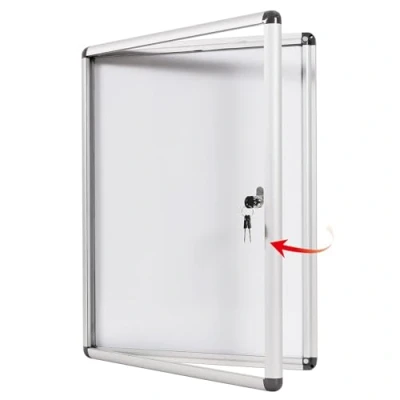 Imagen de SwanSea Tablón de anuncios magnético para 4 Hojas A4, Vitrina magnética con cerradura, Puerta Aluminio, 67 x 50 cm (4 A4)