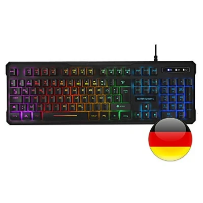 Imagen de Mars Gaming MK218DE, Teclado RGB H Mech, Antighosting, Layout Alemán