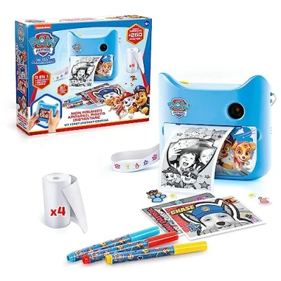 Imagen de Canal Toys Cámara de Impresión Instantánea la Patrulla Canina con 4 Rollos Papel y rotuladores PPC 037, Color Azul