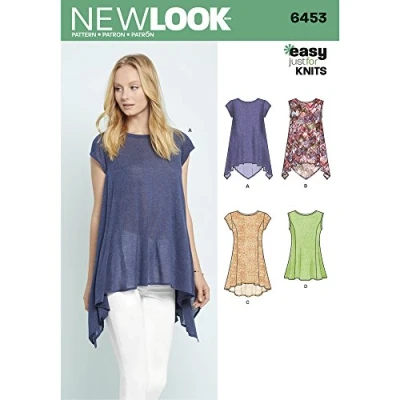 Imagen de New Look patrón de Costura para 6453 un Patrones fácil Camisetas, Color Blanco